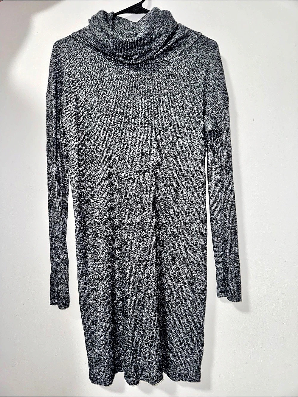 GAP Cowl Neck Long Sleeve Mini Dress in Gray XS Like New
